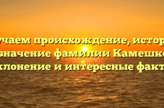 Изучаем происхождение, историю и значение фамилии Камешков: склонение и интересные факты