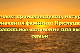 Изучаем происхождение, историю и значения фамилии Прилуцкая: правильное склонение для всей семьи