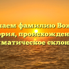 Изучаем фамилию Вожик: история, происхождение и грамматическое склонение