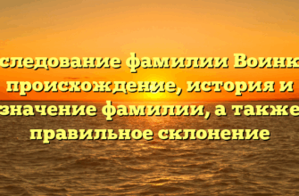 Исследование фамилии Воинков: происхождение, история и значение фамилии, а также правильное склонение