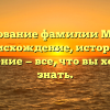 Исследование фамилии Мелкова: происхождение, история и значение — все, что вы хотели знать.