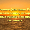Исследование фамилии Саланова: происхождение, история и значения, а также как правильно склонять