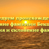 Исследуем происхождение и значение фамилии Бекшоков: история и склонение фамилии
