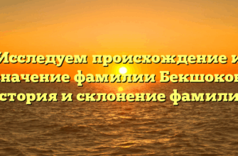 Исследуем происхождение и значение фамилии Бекшоков: история и склонение фамилии