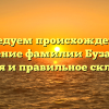 Исследуем происхождение и значение фамилии Бузаджи: история и правильное склонение