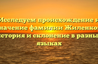 Исследуем происхождение и значение фамилии Жиленков: история и склонение в разных языках
