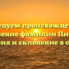 Исследуем происхождение и значение фамилии Пичик: история и склонение в статье