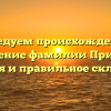 Исследуем происхождение и значение фамилии Примха: история и правильное склонение