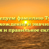 Исследуем фамилию Тунда: происхождение и значимость, история и правильное склонение