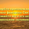 Исследуйте происхождение и значение фамилии Сантин, а также узнайте все о его истории и правильном склонении!