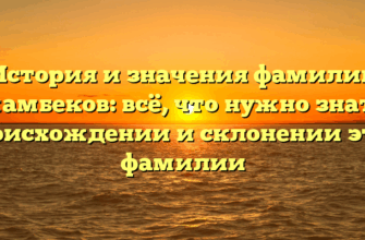 История и значения фамилии Джамбеков: всё, что нужно знать о происхождении и склонении этой фамилии