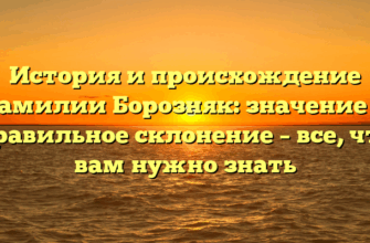 История и происхождение фамилии Борозняк: значение и правильное склонение – все, что вам нужно знать