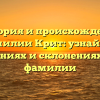 История и происхождение фамилии Крит: узнайте о значениях и склонениях этой фамилии