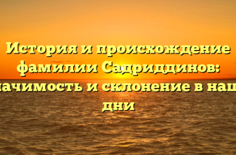 История и происхождение фамилии Садриддинов: значимость и склонение в наши дни