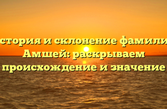 История и склонение фамилии Амшей: раскрываем происхождение и значение