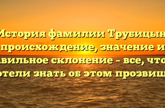 История фамилии Трубицын: происхождение, значение и правильное склонение – все, что вы хотели знать об этом прозвище!
