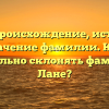 Лане: происхождение, история и значение фамилии. Как правильно склонять фамилию Лане?