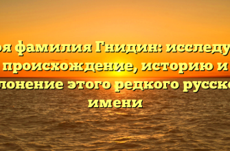 Моя фамилия Гнидин: исследуем происхождение, историю и склонение этого редкого русского имени