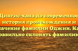 От Цингис-хана до современности: история происхождения и значение фамилии Оджин. Как правильно склонять фамилию?