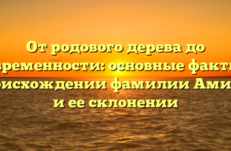 От родового дерева до современности: основные факты о происхождении фамилии Амичба и ее склонении