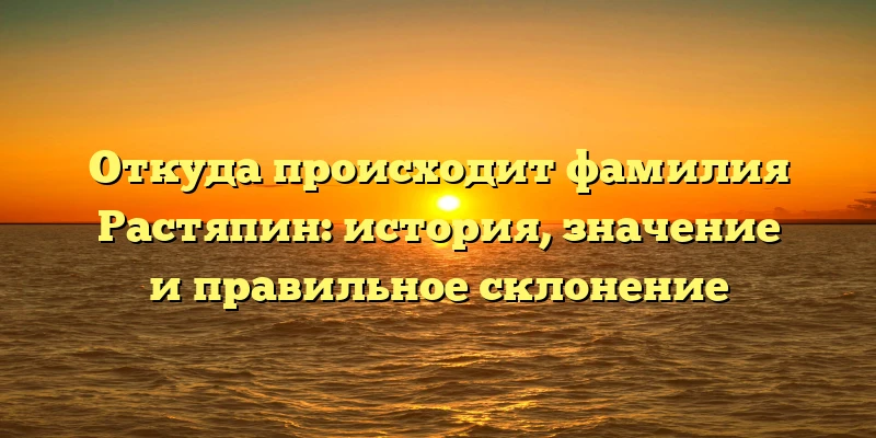 Откуда происходит фамилия Растяпин: история, значение и правильное склонение Откуда происходит фамилия Растяпин: история, значение и правильное склонение