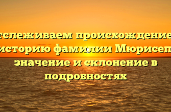 Отслеживаем происхождение и историю фамилии Мюрисеп: значение и склонение в подробностях