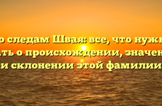 По следам Швая: все, что нужно знать о происхождении, значении и склонении этой фамилии