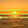 Полное руководство: история, происхождение и склонение фамилии Пларден