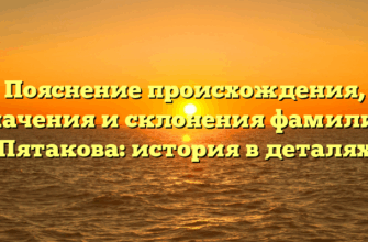 Пояснение происхождения, значения и склонения фамилии Пятакова: история в деталях