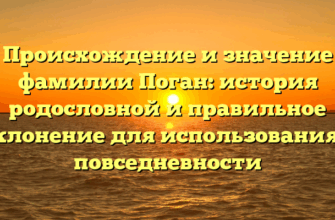 Происхождение и значение фамилии Поган: история родословной и правильное склонение для использования в повседневности