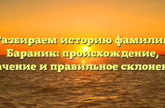 Разбираем историю фамилии Бараник: происхождение, значение и правильное склонение