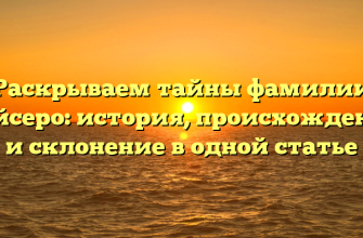 Раскрываем тайны фамилии Вайсеро: история, происхождение и склонение в одной статье