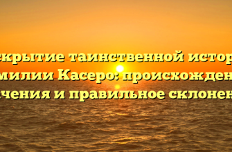 Раскрытие таинственной истории фамилии Касеро: происхождение, значения и правильное склонение.