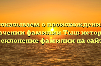 Рассказываем о происхождении и значении фамилии Тыц: история и склонение фамилии на сайте