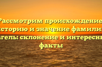 Рассмотрим происхождение, историю и значение фамилии Вагель: склонение и интересные факты