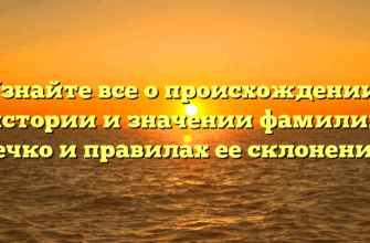 Узнайте все о происхождении, истории и значении фамилии Сечко и правилах ее склонения.