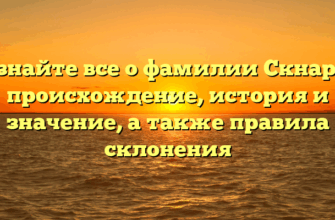 Узнайте все о фамилии Скнара: происхождение, история и значение, а также правила склонения