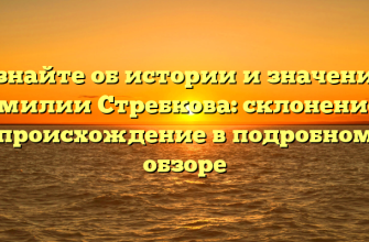 Узнайте об истории и значении фамилии Стребкова: склонение и происхождение в подробном обзоре