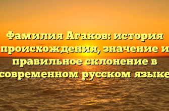 Фамилия Агаков: история происхождения, значение и правильное склонение в современном русском языке