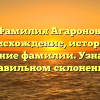 Фамилия Агаронов: происхождение, история и значение фамилии. Узнайте о правильном склонении!