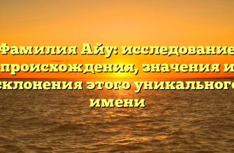 Фамилия Айу: исследование происхождения, значения и склонения этого уникального имени