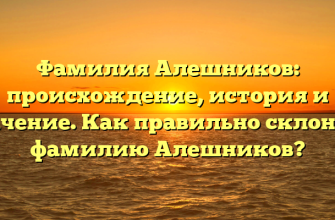 Фамилия Алешников: происхождение, история и значение. Как правильно склонять фамилию Алешников?