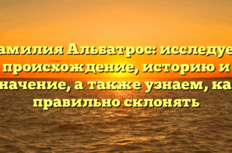 Фамилия Альбатрос: исследуем происхождение, историю и значение, а также узнаем, как правильно склонять Фамилия Альбатрос: исследуем происхождение, историю и значение, а также узнаем, как правильно склонять