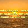 Фамилия Андана — история и происхождение, значения и правильное склонение
