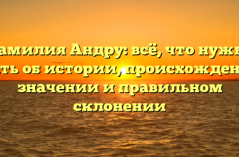 Фамилия Андру: всё, что нужно знать об истории, происхождении, значении и правильном склонении