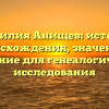 Фамилия Анищев: история происхождения, значение и склонение для генеалогического исследования