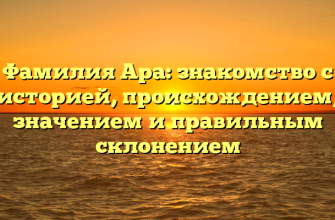 Фамилия Ара: знакомство с историей, происхождением, значением и правильным склонением