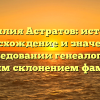 Фамилия Астратов: история, происхождение и значение в исследовании генеалогии с полным склонением фамилии