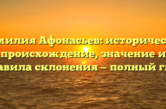 Фамилия Афонасьев: историческое происхождение, значение и правила склонения — полный гид! Фамилия Афонасьев: историческое происхождение, значение и правила склонения — полный гид!