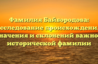 Фамилия Байбородова: исследование происхождения, значения и склонений важной исторической фамилии